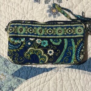 Vera Bradley Blue and Green Floral Wristlet